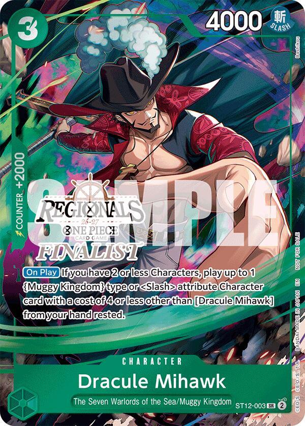 Dracule Mihawk (Regionals Finalist Card Set 26-27) ST12-003 - One Piece Promo kart görseli