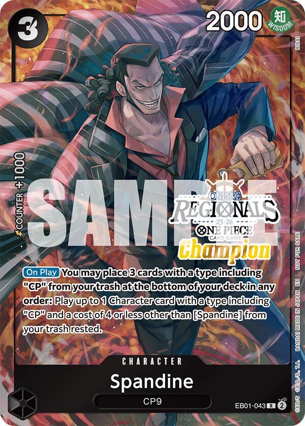Spandine (Online Regional Champion Card Set 2025 V EB01-043 - One Piece Promo kart görseli