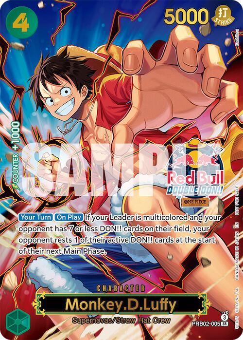 Monkey.D.Luffy (Red Bull Double Don!!) (Winner) (T PRB02-005 - One Piece Promo kart görseli