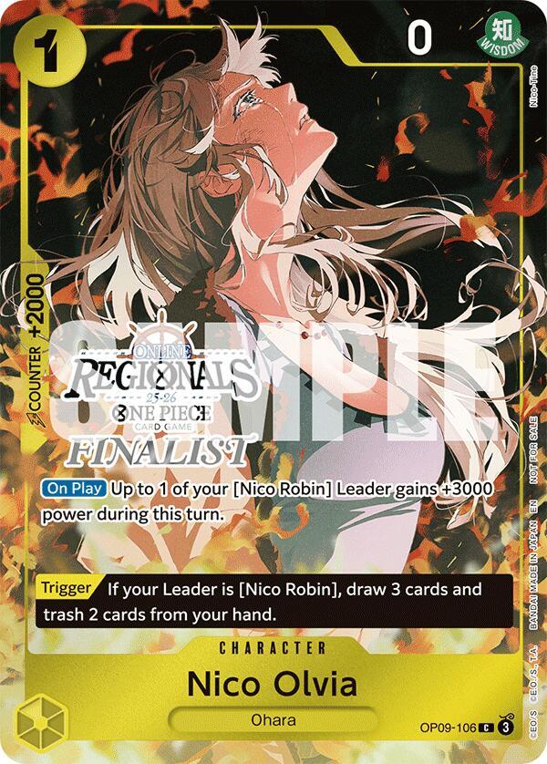 Nico Olvia (Online Regional Finalist Card Set 2025 OP09-106 - One Piece Promo kart görseli