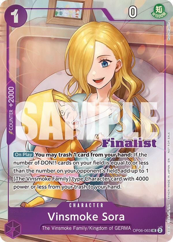 Vinsmoke Sora (CS 25-26 Finalist Card Set 2) OP06-063 - One Piece Promo kart görseli