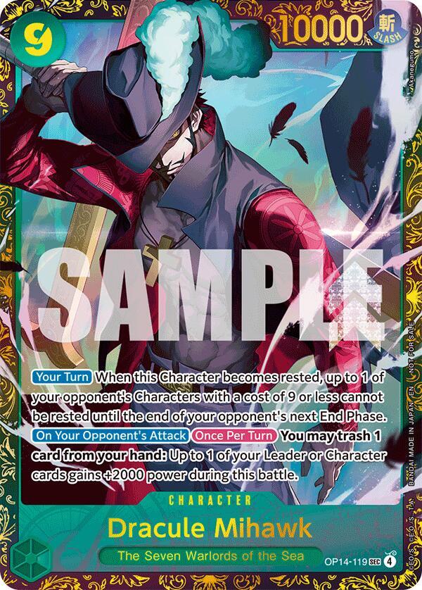 Dracule Mihawk - (CS 26-27 Regionals Season 1) OP14-119 - One Piece Promo kart görseli