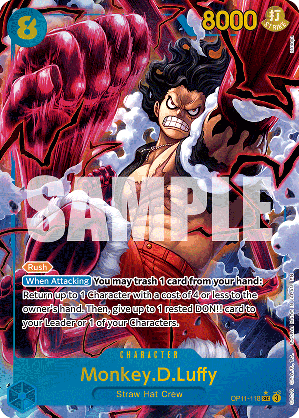Monkey.D.Luffy (118) (Alternate Art) OP11-118 - A Fist of Divine Speed OP11 kart görseli