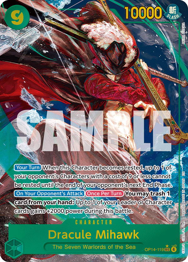 Dracule Mihawk - OP14-119 (Alternate Art) OP14-119 - The Azure Sea's Seven OP14 kart görseli