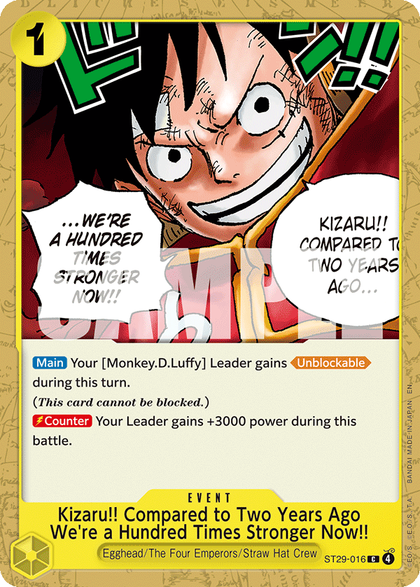 Kizaru!! Compared to Two Years Ago We're a Hundred ST29-016 - ST29: Egghead kart görseli