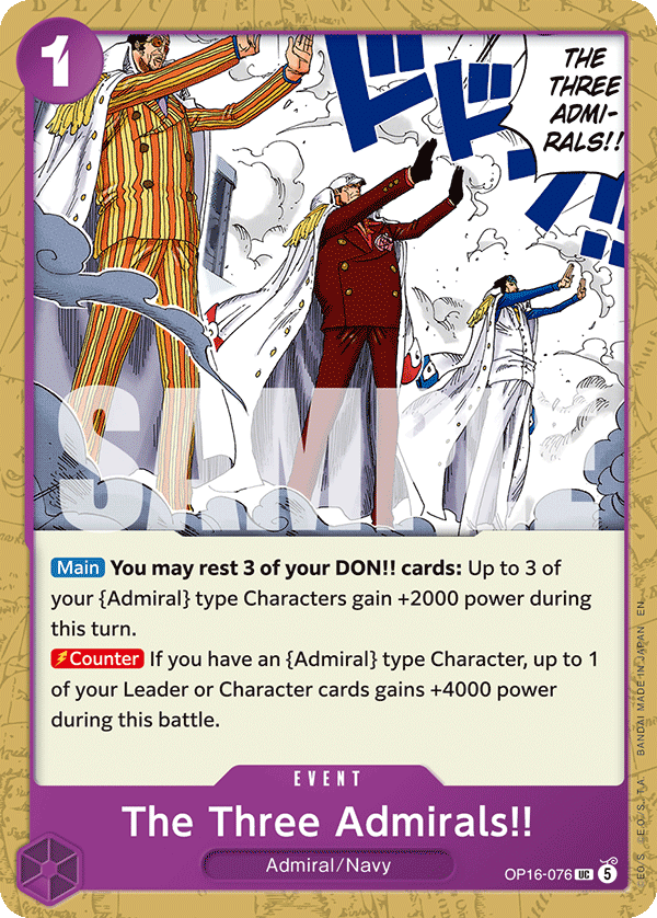 The Three Admirals!! OP16-076 - The Time of Battle OP16 kart görseli