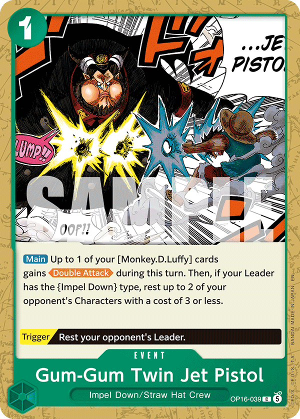 Gum-Gum Twin Jet Pistol OP16-039 - The Time of Battle OP16 kart görseli