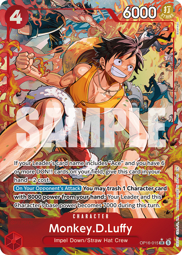 Monkey.D.Luffy (Alternate Art) OP16-015 - The Time of Battle OP16 kart görseli
