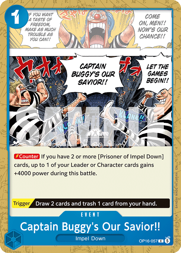 Captain Buggy's Our Savior!! OP16-057 - The Time of Battle OP16 kart görseli