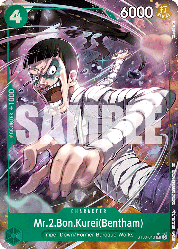 Mr.2.Bon.Kurei(Bentham) (Full Art) ST30-013 - Starter Deck EX: Luffy & Ace ST30 kart görseli