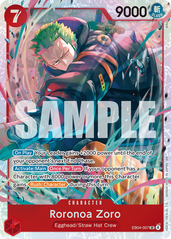 Roronoa Zoro EB04-007 istek listesi kartı