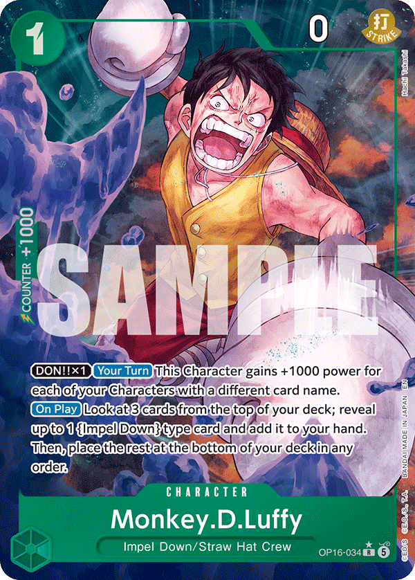 Monkey.D.Luffy (Alternate Art) OP16-034 istek listesi kartı