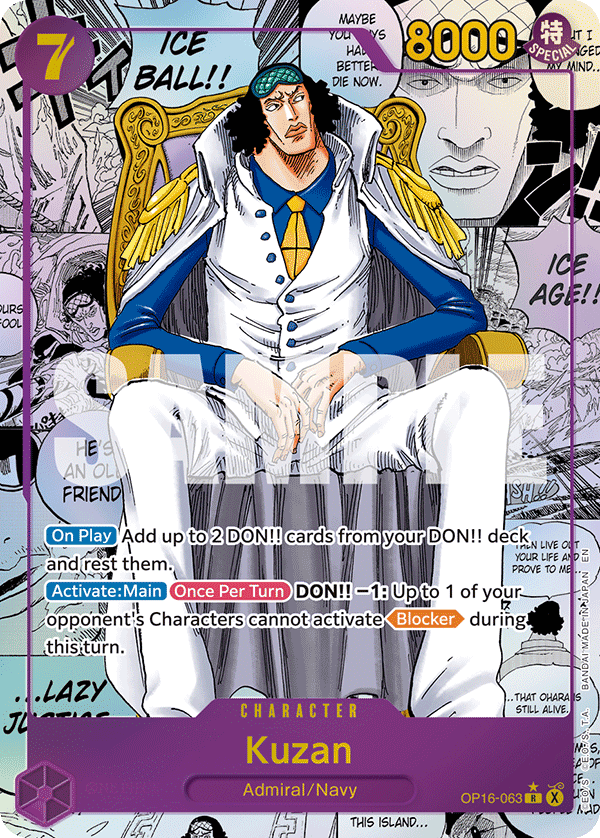 Kuzan (Alternate Art) OP16-063 istek listesi kartı