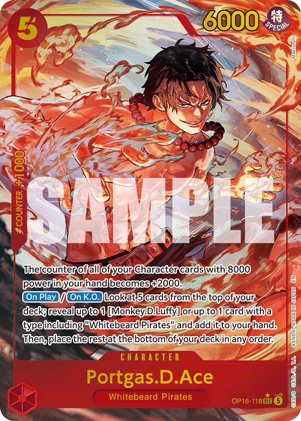 Portgas.D.Ace (Alternate Art) OP16-118 istek listesi kartı