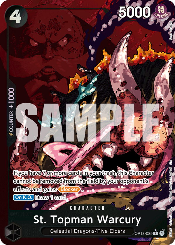 St. Topman Warcury (Alternate Art) OP13-089 - BOOSTER PACK -Carrying on His Will- [OP-13] kart görseli