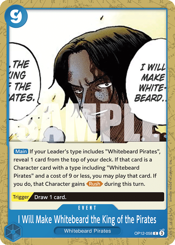 I Will Make Whitebeard the King of the Pirates OP12-058 - BOOSTER PACK -Legacy of the Master- [OP-12] kart görseli