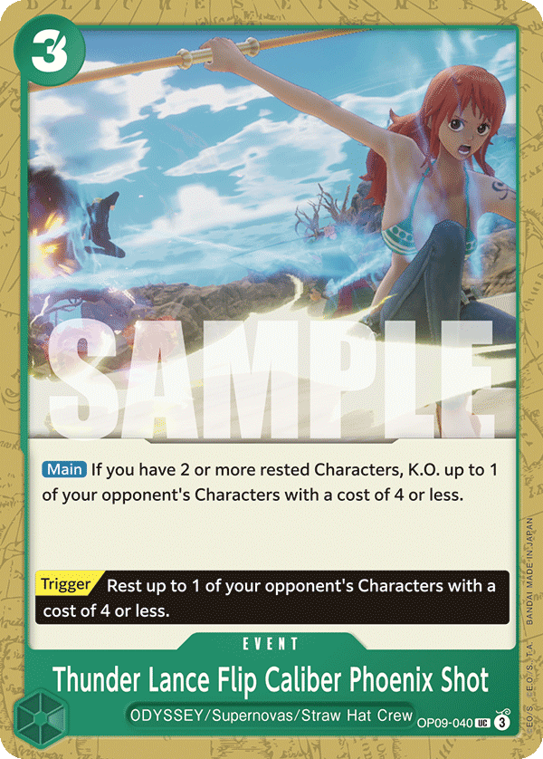 Thunder Lance Flip Caliber Phoenix Shot OP09-040 - BOOSTER PACK -Emperors in the New World- [OP-09] kart görseli