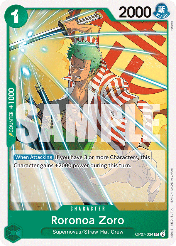 Roronoa Zoro OP07-034 - BOOSTER PACK -500 Years in the Future- [OP-07] kart gorseli