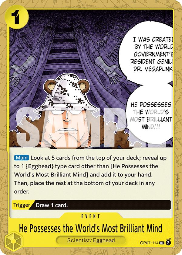 He Possesses the World's Most Brilliant Mind OP07-114 - BOOSTER PACK -500 Years in the Future- [OP-07] kart görseli