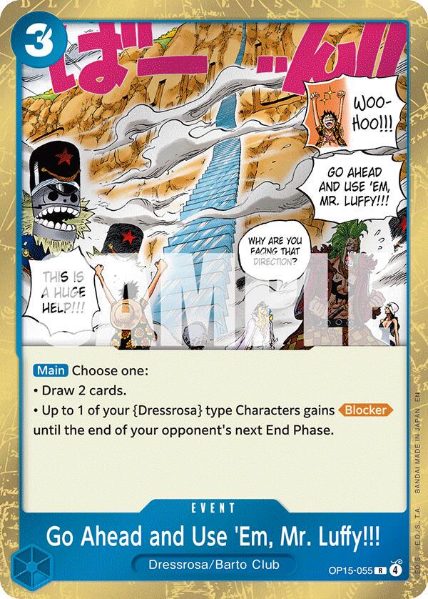 Go Ahead and Use 'Em, Mr. Luffy!!! OP15-055 - Adventure on Kami's Island OP15-EB04 kart görseli