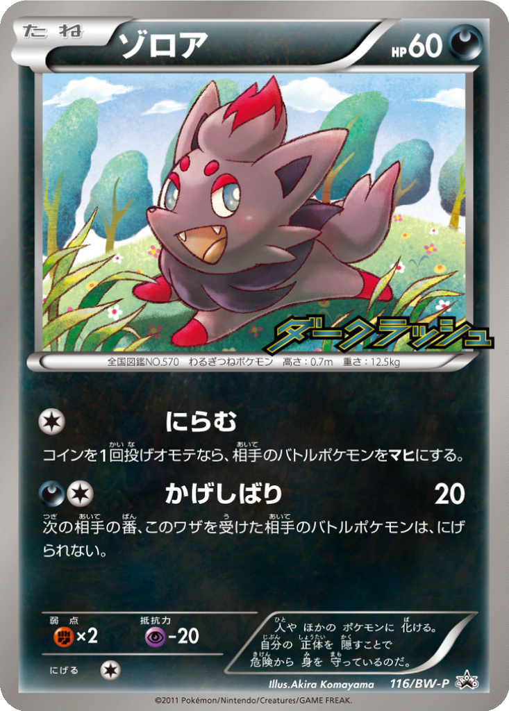 Zorua 116 - Black & White Promos kart görseli