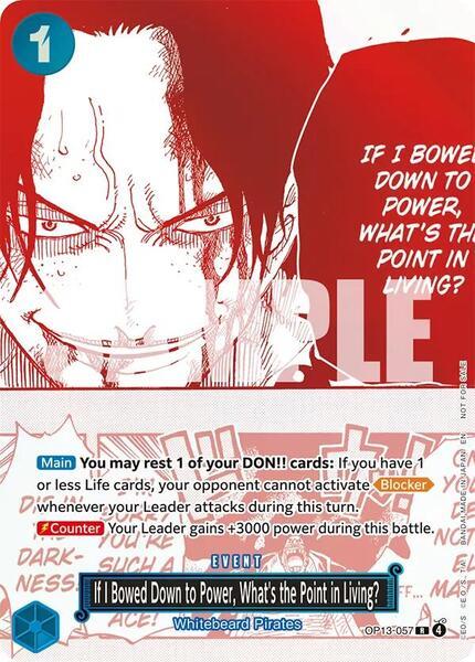 If I Bowed Down to Power, What's the Point in Livi OP13-057 - One Piece Promo kart gorseli