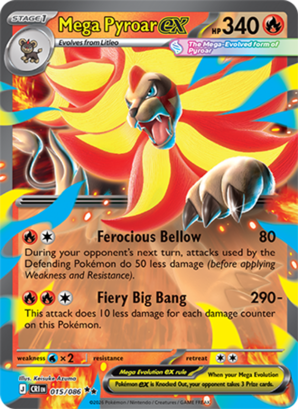Mega Pyroar ex 015 - Chaos Rising kart görseli