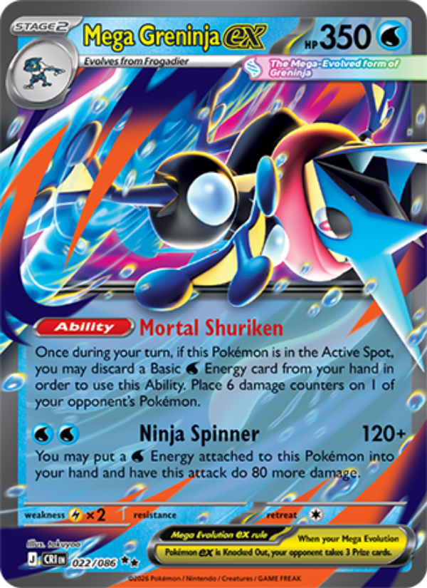 Mega Greninja ex 022 - Chaos Rising kart görseli