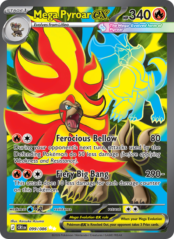Mega Pyroar ex 099 - Chaos Rising kart görseli