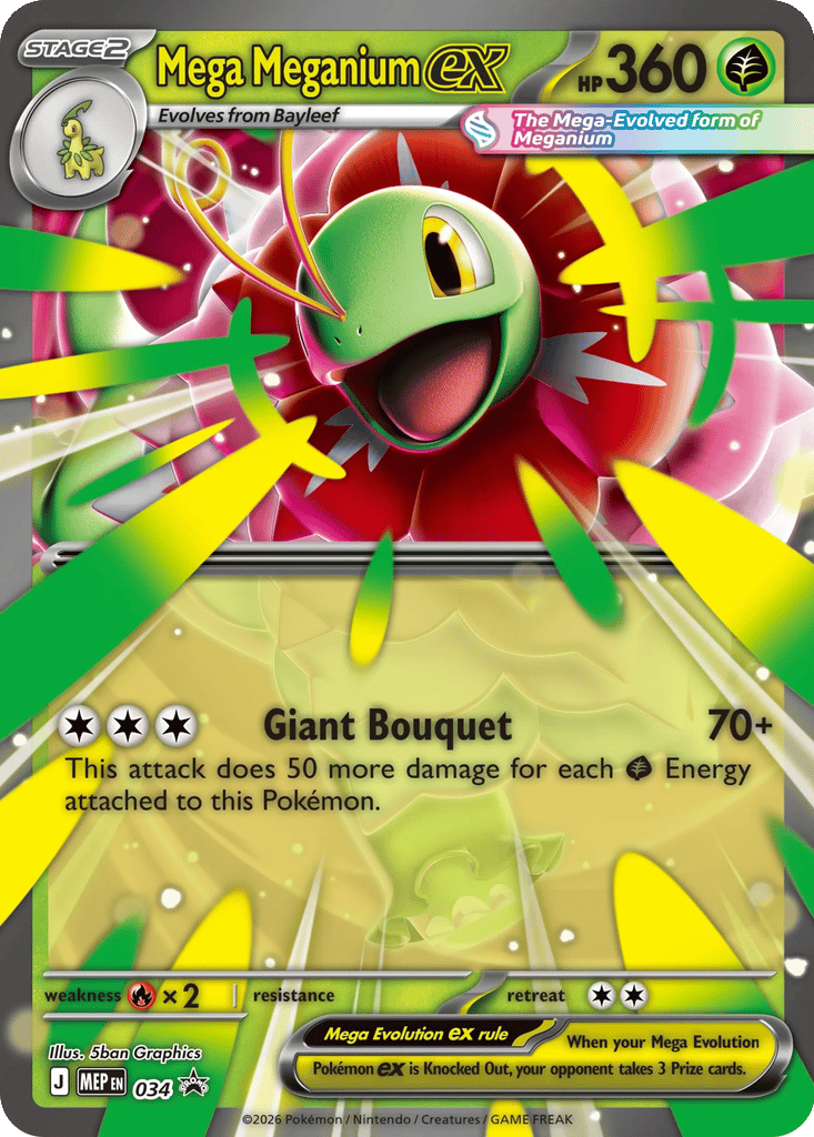 Mega Meganium ex 034 - MEP Black Star Promos kart görseli
