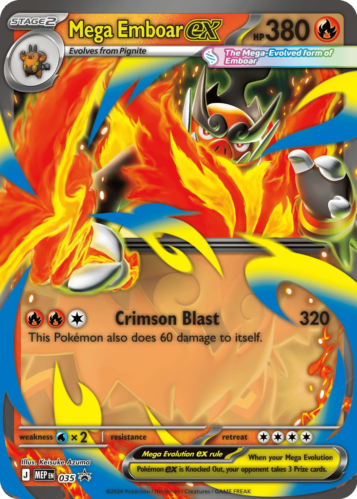 Mega Emboar ex 035 - MEP Black Star Promos kart görseli