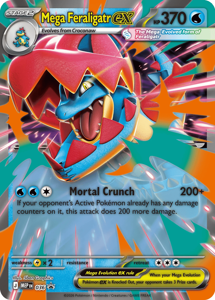 Mega Feraligatr ex 036 - MEP Black Star Promos kart gorseli