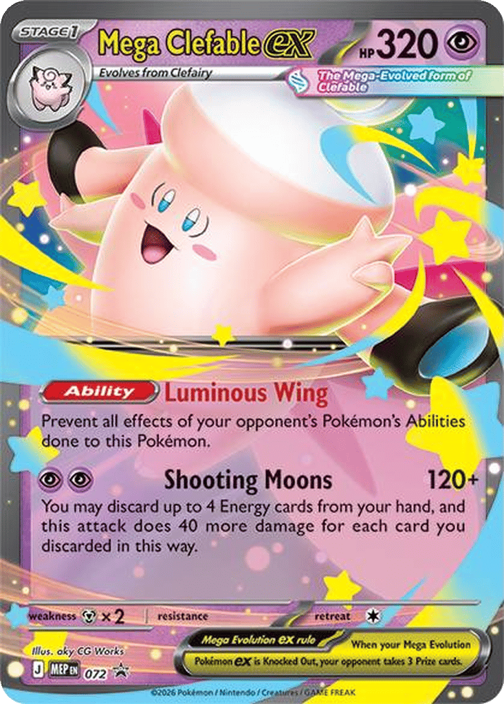 Mega Clefable ex 072 - MEP Black Star Promos kart gorseli