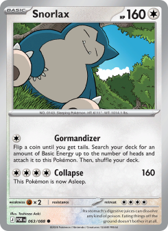 Snorlax 063 satış kartı görseli
