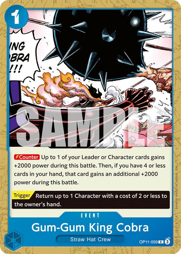 Gum-Gum King Cobra OP11-059 - A Fist of Divine Speed OP11 kart görseli