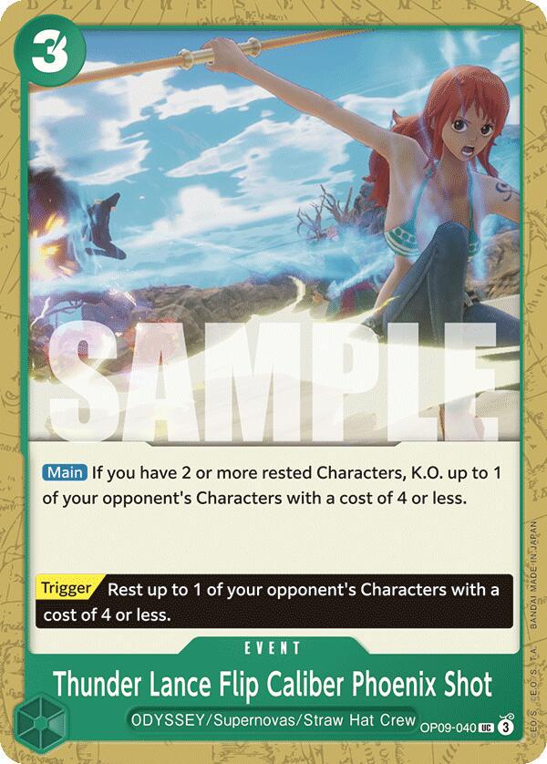Thunder Lance Flip Caliber Phoenix Shot OP09-040 - Emperors in the New World OP09 kart görseli