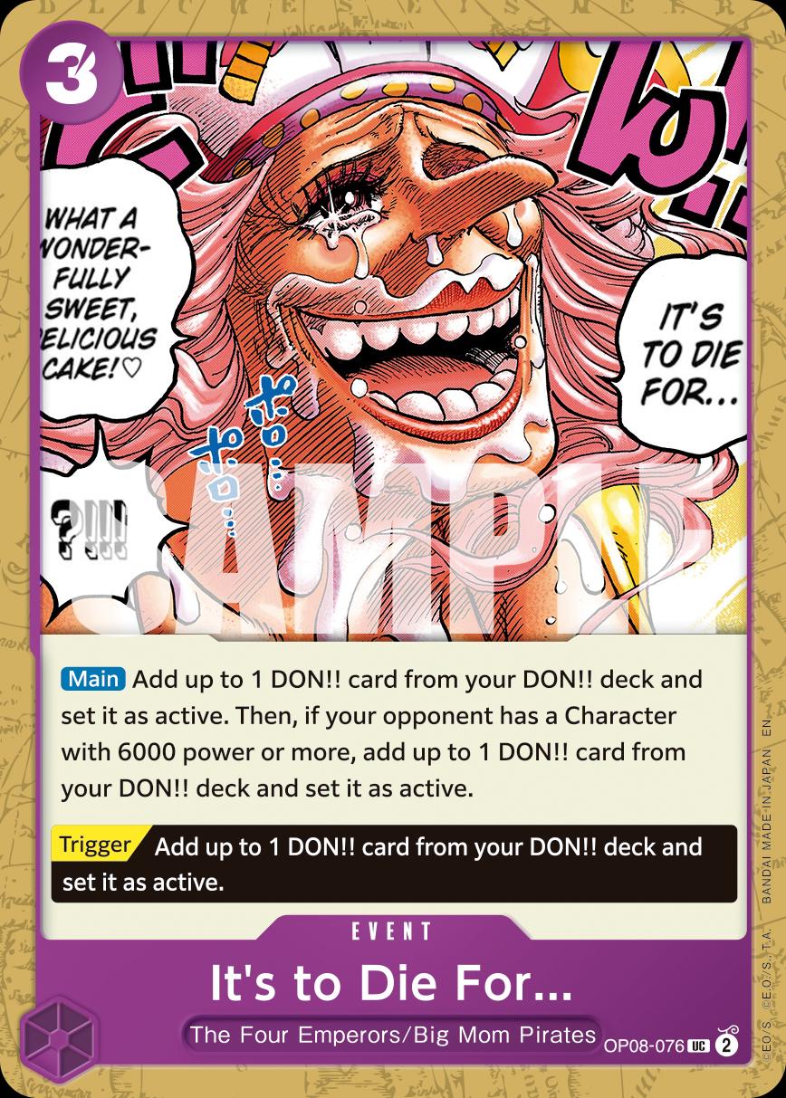 It's To Die For... OP08-076 - Premium Booster Vol 2 PRB02 kart görseli