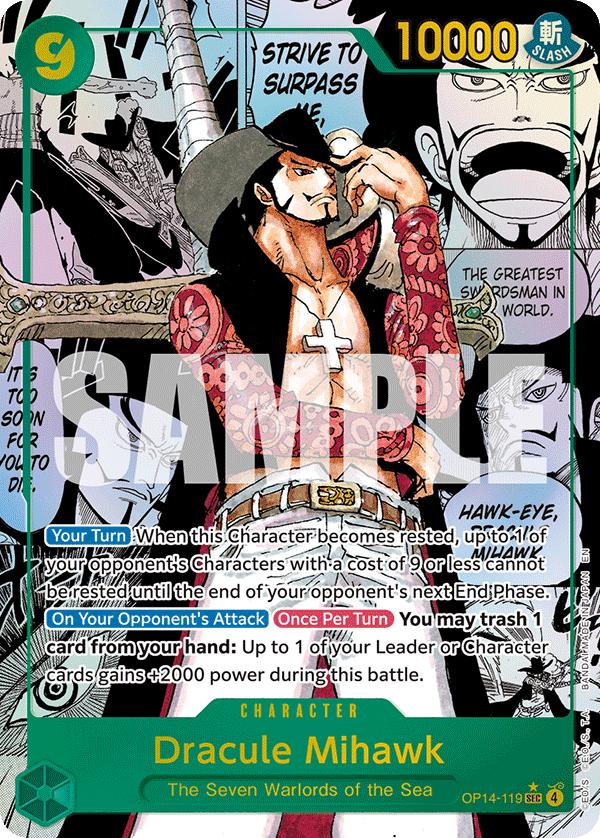 Dracule Mihawk OP14-119 - The Azure Sea's Seven OP14 kart görseli