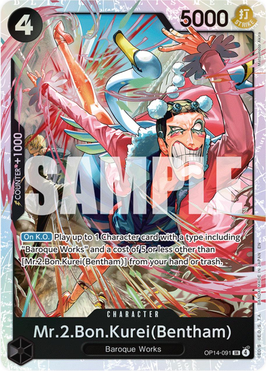 Mr.2.Bon.Kurei Bentham OP14-091 - The Azure Sea's Seven OP14 kart görseli