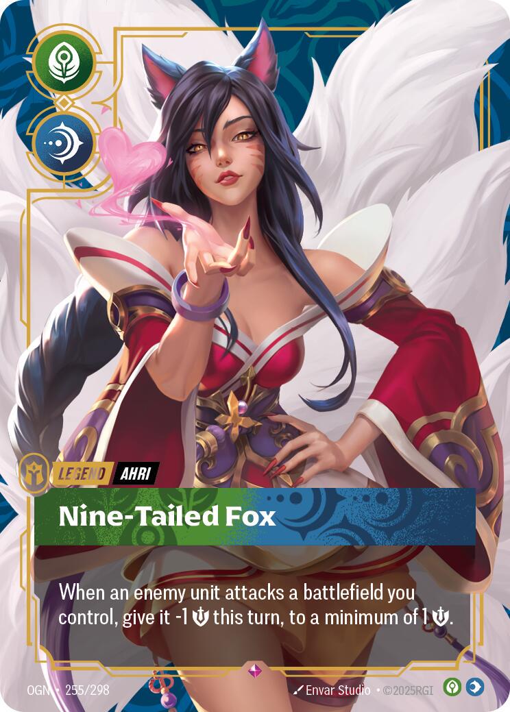 Ahri - Nine-Tailed Fox 255 - Riftbound League of Legends OGN kart görseli