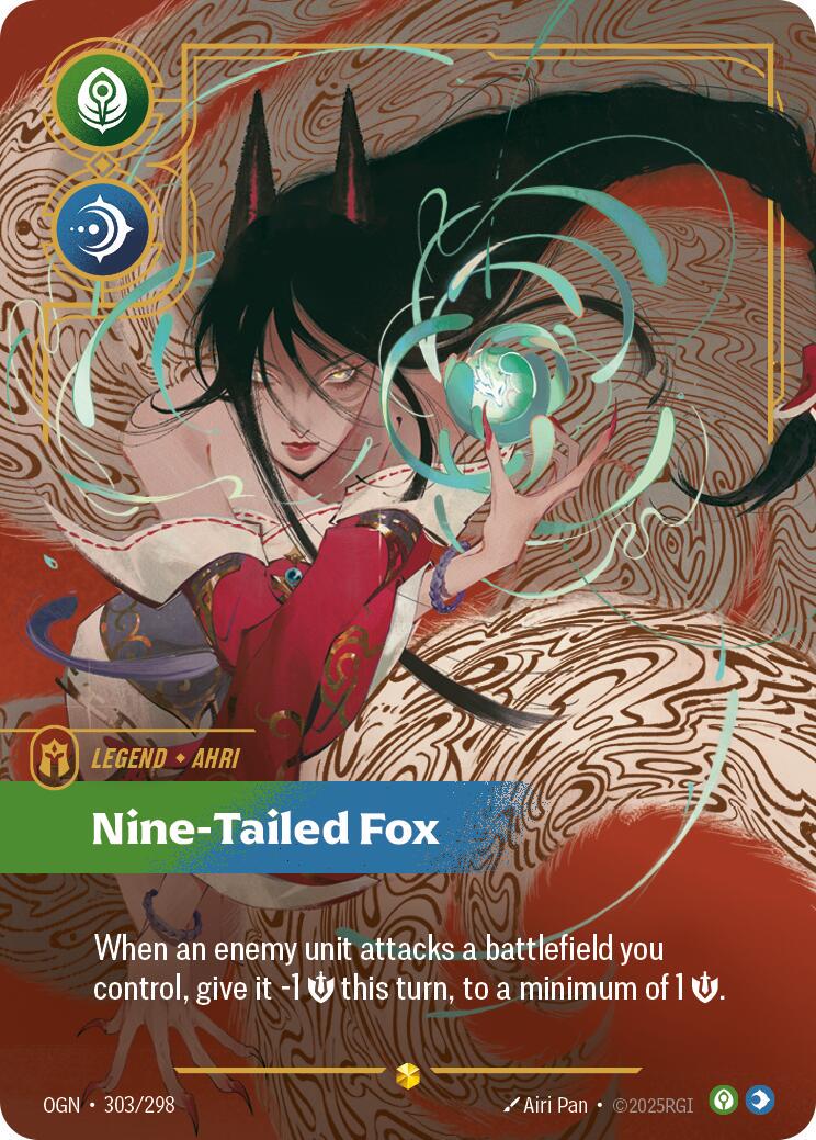 Ahri - Nine-Tailed Fox 303 - Riftbound League of Legends OGN kart görseli