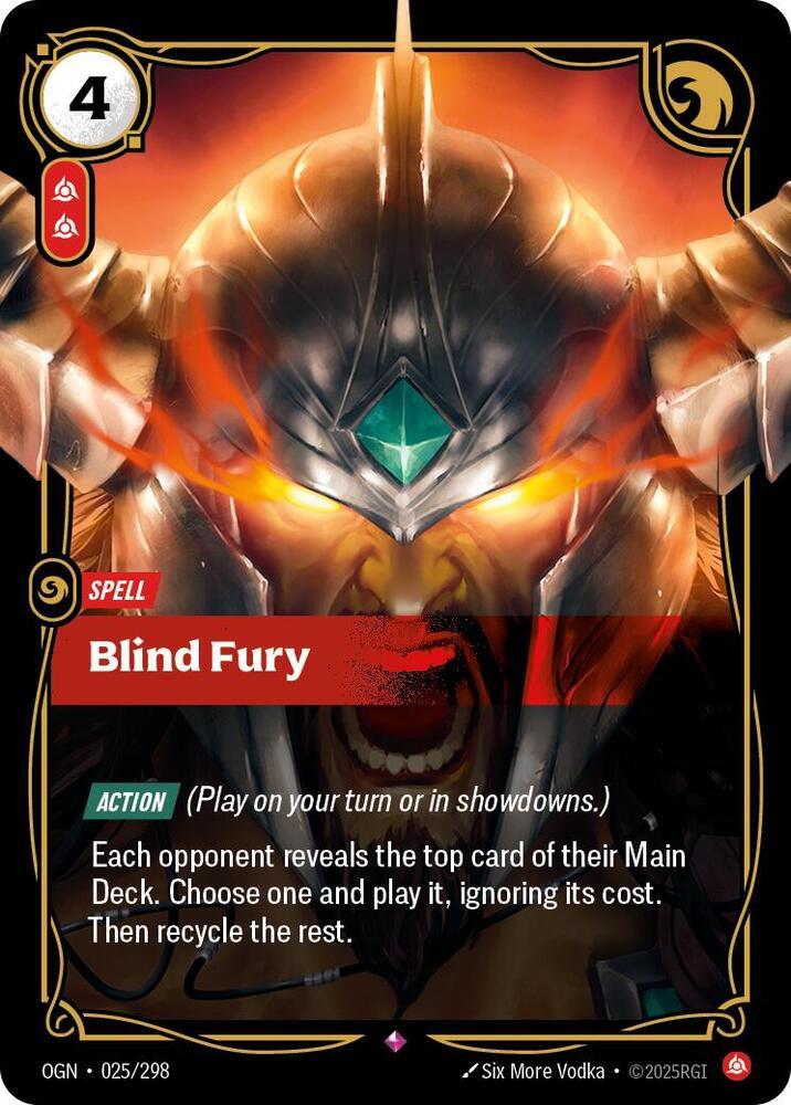 Blind Fury 25 - Riftbound League of Legends OGN kart görseli