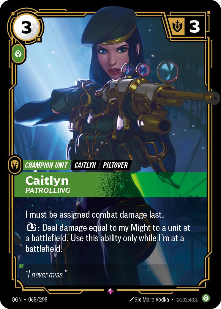 Caitlyn - Patrolling 68 - Riftbound League of Legends OGN kart görseli