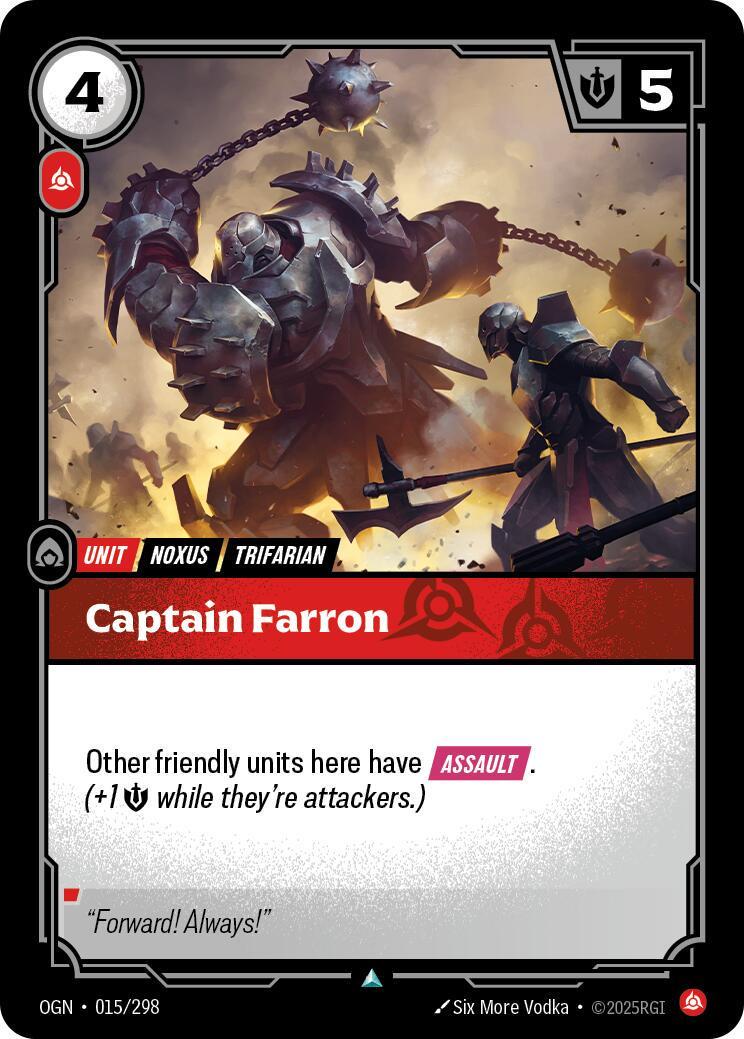Captain Farron 15 - Riftbound League of Legends OGN kart görseli