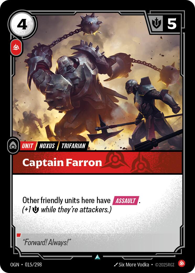 Captain Farron 15 - Riftbound League of Legends OGN kart görseli