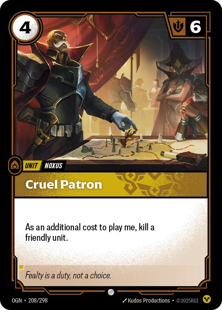 Cruel Patron 208 - Riftbound League of Legends OGN kart görseli