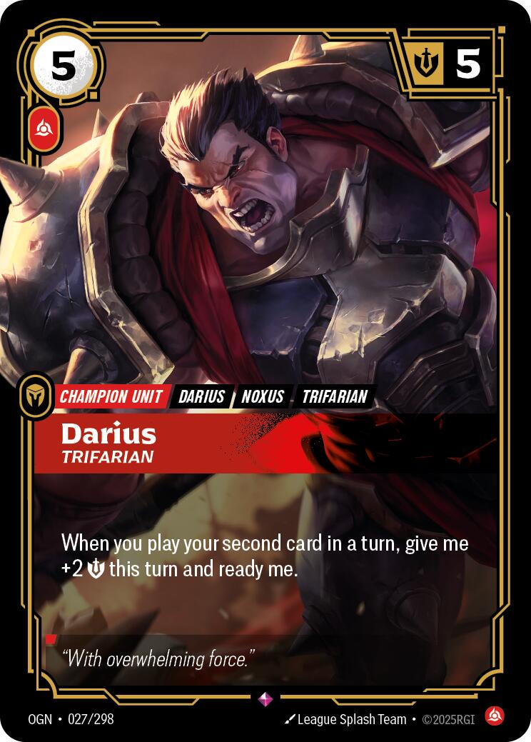 Darius - Trifarian 27 - Riftbound League of Legends OGN kart görseli
