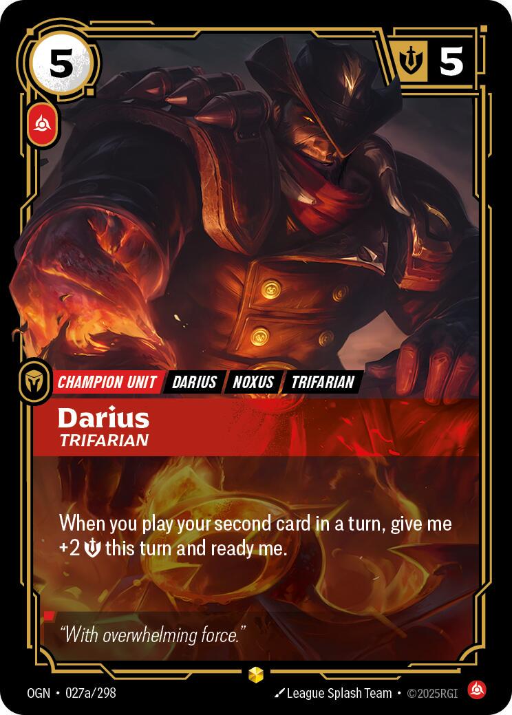Darius - Trifarian 27a - Riftbound League of Legends OGN kart görseli