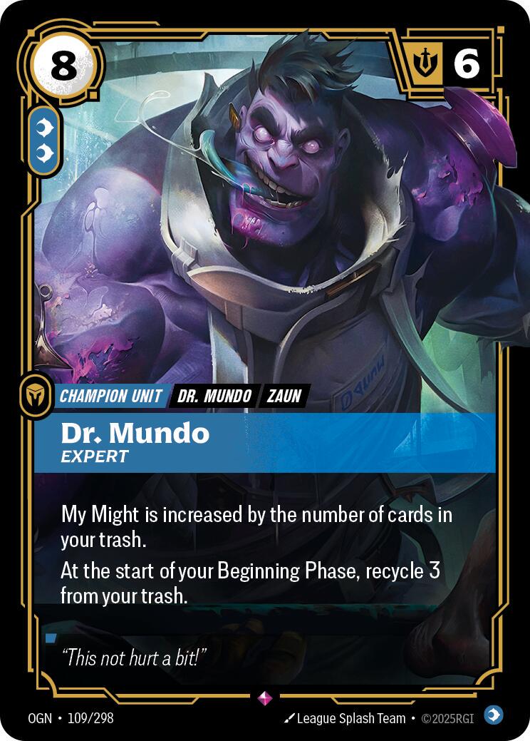 Dr. Mundo - Expert 109 - Riftbound League of Legends OGN kart görseli