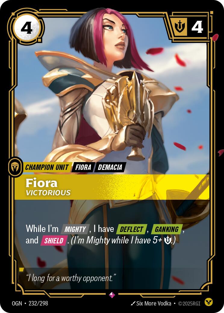 Fiora - Victorious 232 - Riftbound League of Legends OGN kart görseli